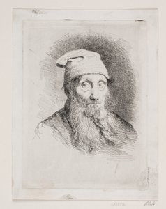 Şapkalı yaşlı bir adam. büstü resmi by Carl Bloch