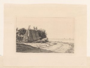 Köy yolunda samanlık by Carl Bloch