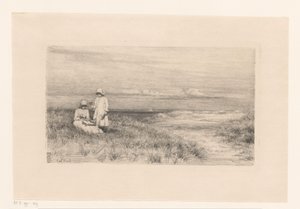 Kadın ve kız kum tepelerinde by Carl Bloch