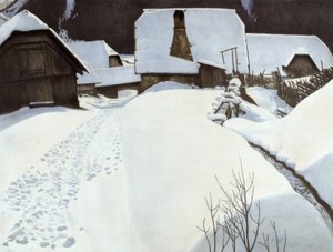 Kışın çiftlik evi by Carl Ederer