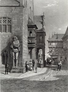 Belediye Binası, Halberstadt, E. Joubert tarafından oyulmuş, Cassell & Company Ltd tarafından basılmış (gravür) by Carl Friedrich Heinrich Werner