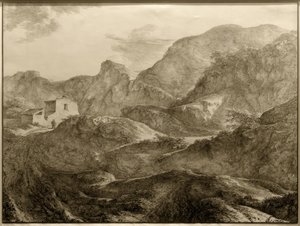 Geyik ile manzara, Kuzey Karolina, c.1820 (kağıt üzerinde grafit üzerine wc ve guaj)ki by Carl Friedrich von Rumohr