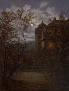 Ay Işığında Schloss Milkel, yaklaşık. 1833-35.