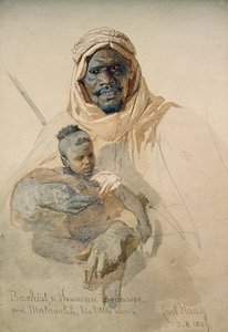 Bachist, bir Howazeen Bedawee ve Mabzookh, küçük oğlu, 1859 (kağıt üzerinde kalem ve tuvalet yıkama)