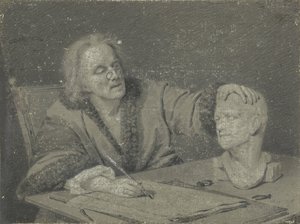 Alçı kafa çizimi yapan ressam by Carl Heinrich Mylius