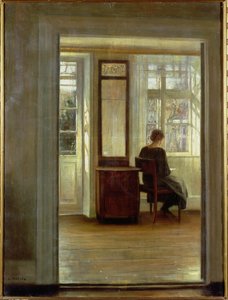 İç Mekanda Bir Hanım (tuval üzerine yağlı boya) by Carl Holsoe