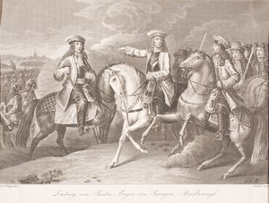Baden-Baden Uçbeyi Ludwig Wilhelm, Savoy Prensi Eugene ve Marlborough Dükü John Churchill by Carl Joseph Geiger