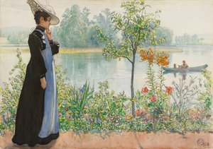 Kıyıdaki Karin by Carl Larsson