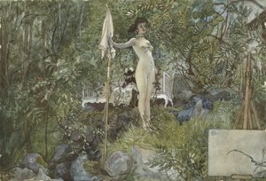 Açık Hava Stüdyosu, A Home serisinden, c.1895 (kağıt üzerinde wc) by Carl Larsson