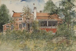The Cottage, A Home serisinden, c.1895 (kağıt üzerinde wc) by Carl Larsson