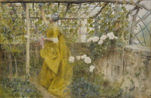 The Vine, 1884 (kağıt üzerinde wc) by Carl Larsson