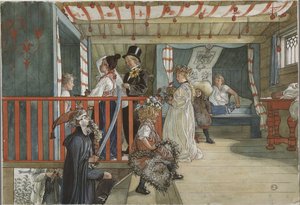 Un jour de fete - Bir Kutlama Günü, Larsson, Carl (1853-1919). Kağıt üzerine suluboya by Carl Larsson