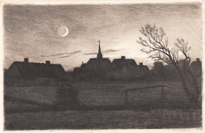 Hornbæk kilisesi, yaz akşamı by Carl Locher