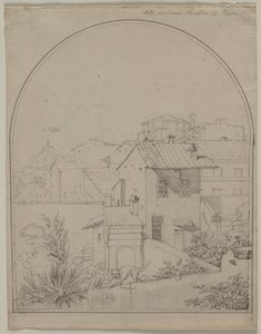 Roma'daki Penceremden Görünüm (rekto) by Carl Ludwig Tischbein
