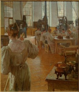 Kahve ajanı fabrikasında by Carl Moll