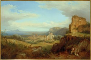 C. Sabah yıldızı, Terracina manzarası by Carl Morgenstern