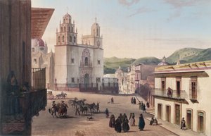 Plaza Mayor de Guanajuato (renkli gravür)