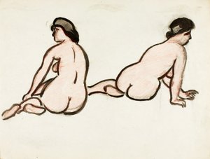 İki Kadın Çıplaklık Grubu by Carl Newman