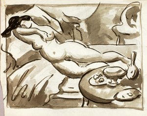 Uzanmış Kadın Çıplak by Carl Newman