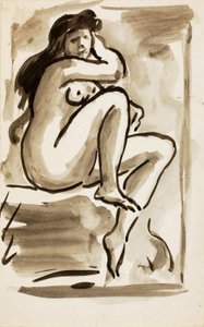 Oturan Çıplak Kadın by Carl Newman