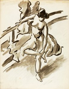 Ayakta Kadın Dansçı by Carl Newman