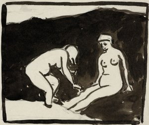 İki Kadın Çıplaklık by Carl Newman