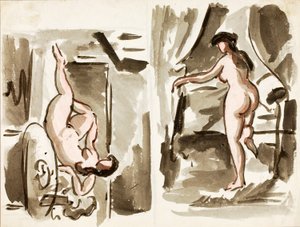 İki Kadın Çıplaklık by Carl Newman