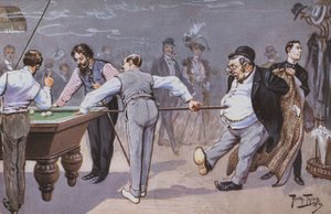 Bilardo salonunda komik sahne
