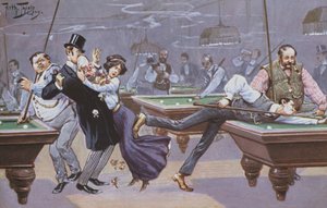 Bilardo salonunda komik sahne