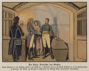 Rusya Çarı I. Aleksandr, Kral III. Frederick William ve Prusya Kraliçesi Louise ile Potsdam