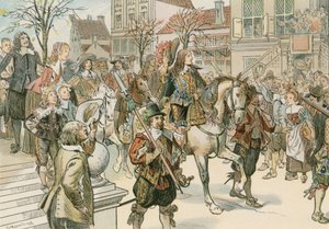 The arrival of the Great Elector (1620-1688) in The Hague for his marriage to Louise Henriette of Orange (1627-1667) in 1646  by Carl Rohling