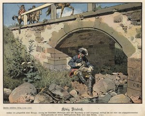 Frederick the Great of Prussia hiding from the enemy 