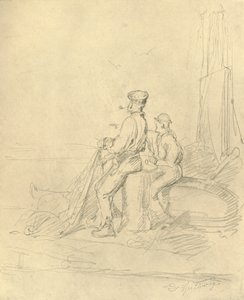Am Strande, 19. yüzyılın ortaları, c1924. by Carl Spitzweg