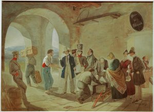 Beim Zoll by Carl Spitzweg