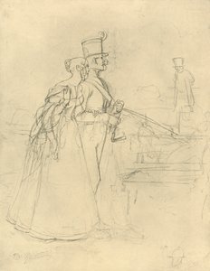 Die Begegnung, 19. yüzyılın ortaları, c1924. by Carl Spitzweg