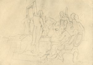 Die Kunstauktion, 19. yüzyılın ortaları, c1924. by Carl Spitzweg