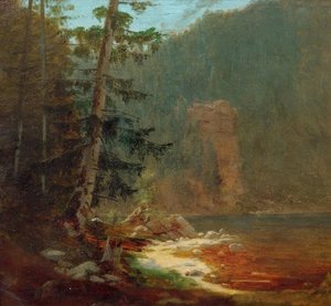 Lenggries yakınında dere ile kaya geçidi by Carl Spitzweg