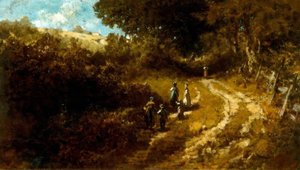 Dachau yakınlarındaki kiliseye gitmek by Carl Spitzweg