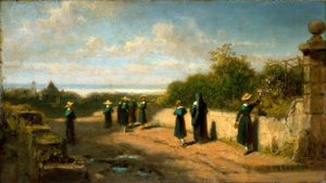 Yürüyüş için kız yatılı okul by Carl Spitzweg