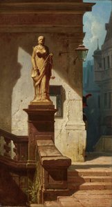 Yasanın gözü Justitia, 1857. by Carl Spitzweg