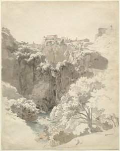 Tivoli ve Aniene Boğazı Üzerindeki Sibyl Tapınağı by Carl Wagner