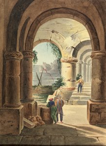 Bir Manastırdan Deniz Manzarası, 1829 (karton üzerine wc)
