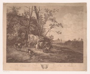 Sığır ile manzara Paturage Hollandois (nesne üzerindeki başlık) by Carl Wilhelm Weisbrod