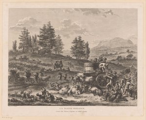Vintage bir manzara La pleine vendange (nesne üzerindeki başlık) by Carl Wilhelm Weisbrod
