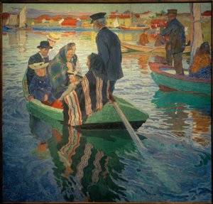 Bir teknede kilise müdavimleri by Carl Wilhelm Wilhelmson