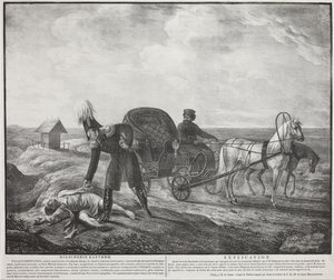 İmparator Alexander I muhtaç bir kişiye yardım ediyor, 1820. by Carl von Hampeln