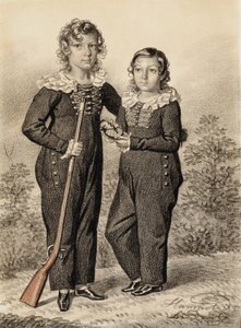 Alexander ve Alexei Dondukov-Korsakov'un portresi, 1820'lerin sonu- 1830'ların başı. by Carl von Hampeln