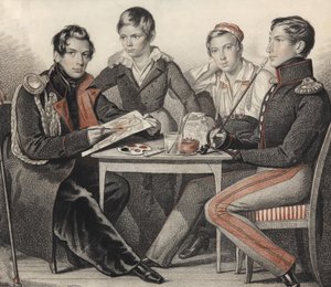 Konovnitsyn Kardeşlerin Portresi, 1825. by Carl von Hampeln