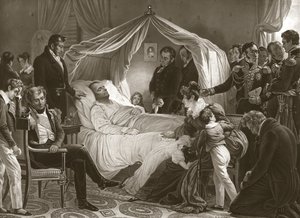 Napolyon ölüm döşeğinde, 5 Mayıs 1821, pub. oymak.