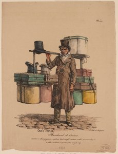 #39;Les Cris de Paris#39;ten şapka kutusu satıcısı by Carle Vernet